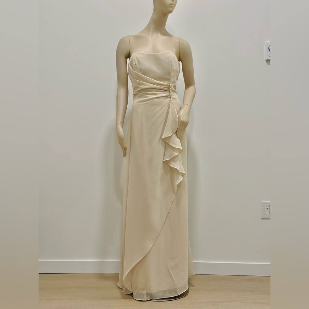 Forever Yours Champagne Strapless Gown
